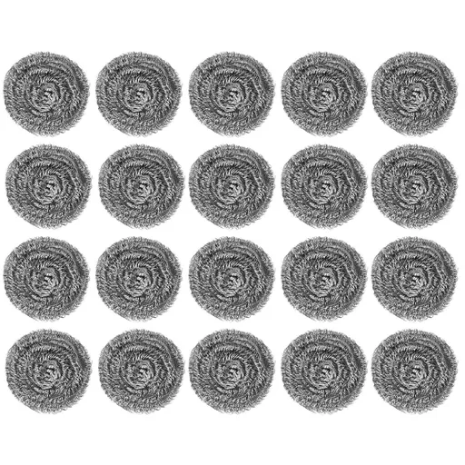 20Pcs Stainless Steel Scrubber Steel Wire Ball Dish Bowl Pot Scouring Brush Kitchen Cleaning Tool