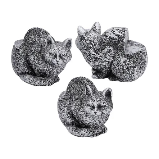 3pcs Resin Flower Pot Feet Animal Figures Plant Pot Feet Animal Statues Plant Pots Risers Holder Elevator for Indoor Outdoor Decor Sleepy Cat