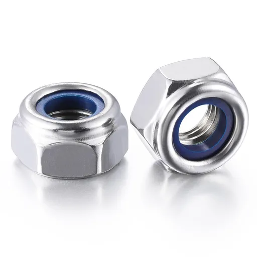 (50pcs) M8 Self Clinching Nuts 304 Stainless Steel Self-Lock Nylon Inserted Hex Lock Nuts