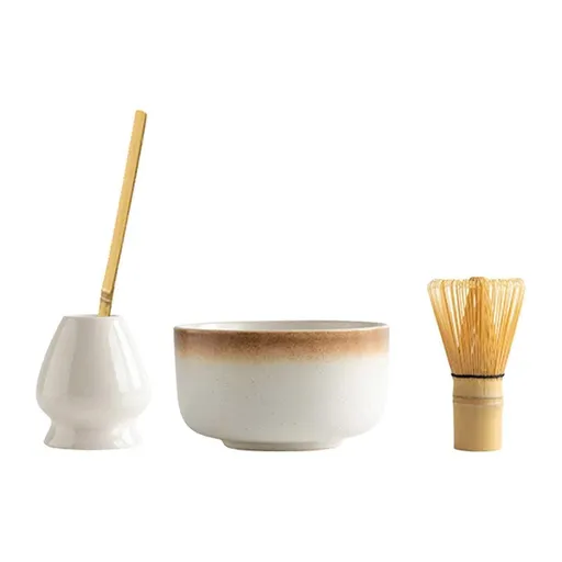4pcs Matcha Ceremony Set - Bamboo Whisk, Traditional Utensils Kit for Gift/Home