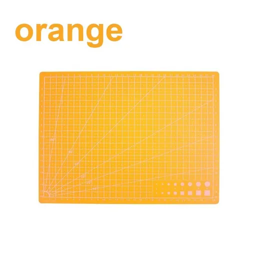 A4 PVC Grid Lines Cutting Board Professional Self Healing Cutting Mat Multipurpose for Quilting Sewing Scrapbooking DIY Craft Orange