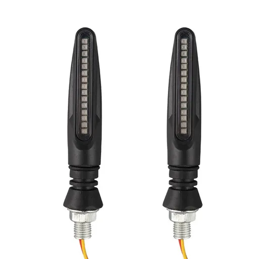 4PCS Motorcycle Indicators - Flowing Turn Signal Lights, Daytime Running and Brake Lights - 12V LED Amber White Red for Motorbike