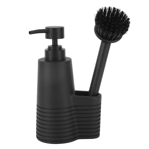 Dish Soap Dispenser Stainless Steel Washing Up Liquid Dispenser with Cleaning Brush for Kitchen