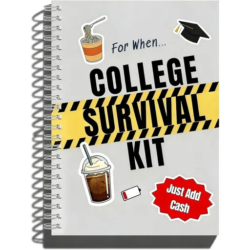 College Survival Kit Gift Card Book,The'For When..'Graduation Gift Card Book ,College Survival Gift Card Booklet Holder Book,Funny Interactive Pages Money Cash Holder,Graduation Gifts for Her Him