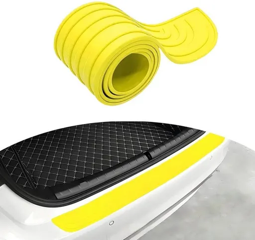 Yellow Universal Car Bumper Protection Strip Scratch Resistant Anti Slip, 104 x 9 cm