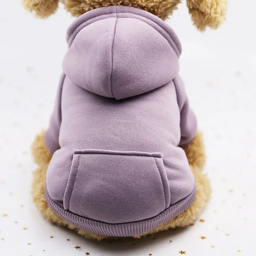 Valley Dog Pet Sweatshirt Pocket Casual Style Pocket Sweater Light Purple S (bust 35CM recommended 1.00 kg-2.00 kg pets)
