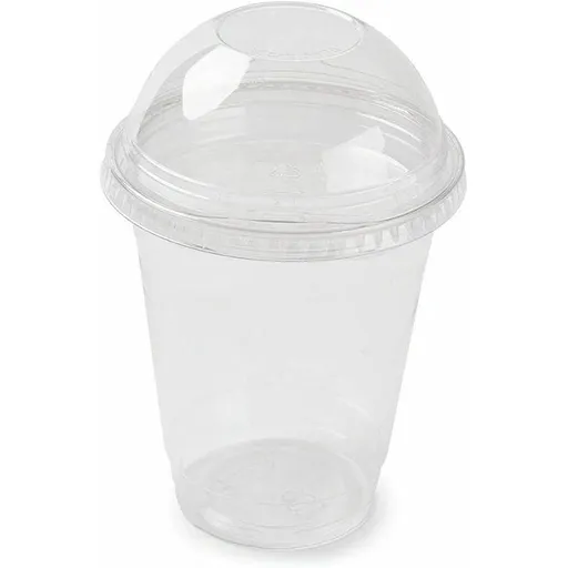 100pcs 350 ml Transparent Cups with Lids, Durable and Leak-Proof for Smoothies and Shakes lid with holes