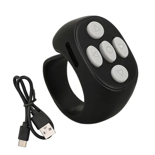Bluetooth 5.3 Wireless Smart Ring Controller - Black