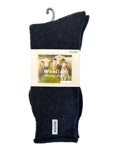 1 Pair Premium Mens Wool Heavy Duty Thick Work Socks Cushion Woolen - Navy