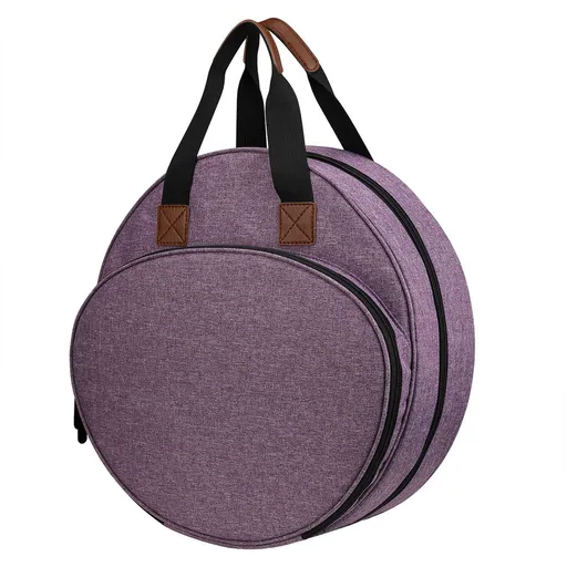 Cross Stitch Storage Bag Purple,Embroidery Projects Bag,Sewing Crafts Storage Tote Bag,Knitting Bags with Zipper Pockets Organiser for Embroidery Hoops(Purple)