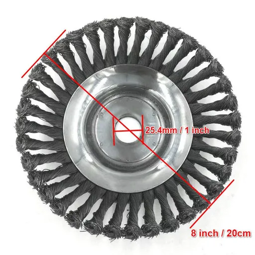 8 inch Rotary Weed Brush Joint Twist Knot Steel Wire Wheel Brush Disc Trimmer Head Universal fit Straight Shaft Trimmer for etc