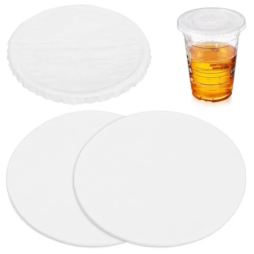 400Pcs Leak-Proof Cup Lid Liners, 4.5 White Round Sealing Pads Lid Covers for Plastic Drink Cups, Milk Tea, Coffee, Bubble Tea Water Bottles