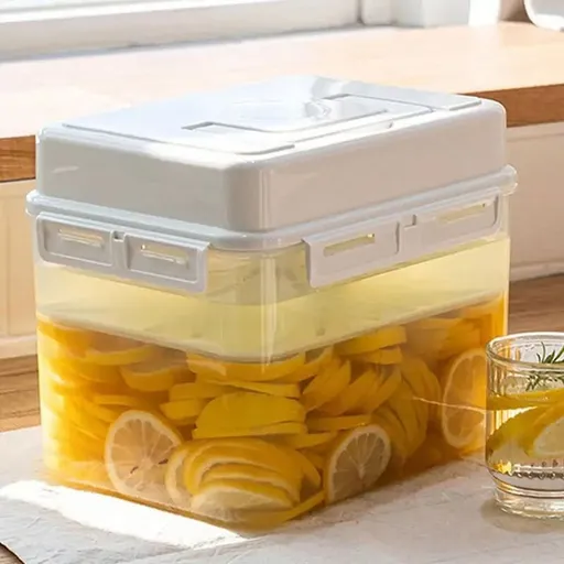 Pickle Container Rectangle Food Fermentation Storage Box for Home Kitchen Jar Airtight Pickle Keeper with Handle B Plastic White
