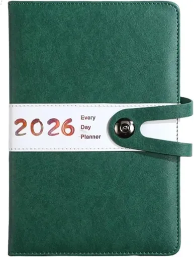 Agenda 2026 adults - Planner - Journal - Organizer - Business - Texture - PU material - A5 format - Vegetable