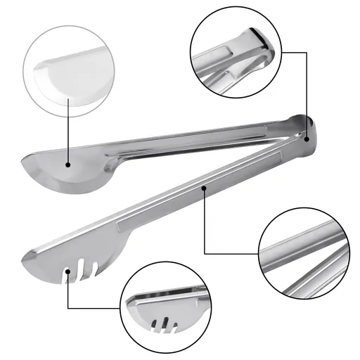 Serving Tongs Kitchen Tongs,Stainless Steel Food Tong Serving Tong,Food tongs for salads, meat and vegetables, 9 inch（2 Pack)
