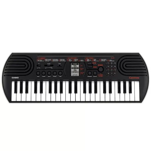 Black 44 Key Portable Mini Keyboard with 100 Tones, 50 Rhythms, and Headphone Output