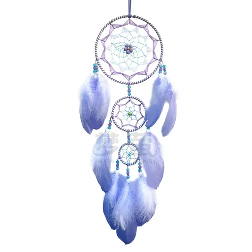 Purple Flower Dream Catchers Feathers Bohemian Handmade Home Wall Hanging Decoration Fairy Dream Catcher