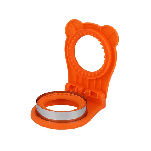 3 Pcs Round Sandwich Cutter & Sealer Full Hand Guard DIY Pocket Bread Mold Orange