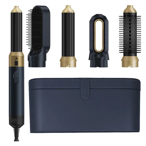 5-in-1 hair dryer, hair styling tool, hot air comb, straightening and curling, automatic curling iron, high-speed motor, Australian hair care, multifunction hair brush - Black - Size 5