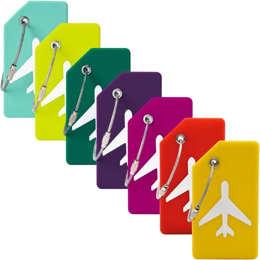 Mini Jewelry Travel Case and 7 Pack Silice Luggage Tag Travel Suitcase Tags with Name ID Card