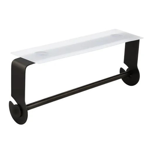 Adhesive Paper Towel Holder Under Cabinet & Wall Mount, No Drilling Suitable for Kitchen Bathroom - Black
