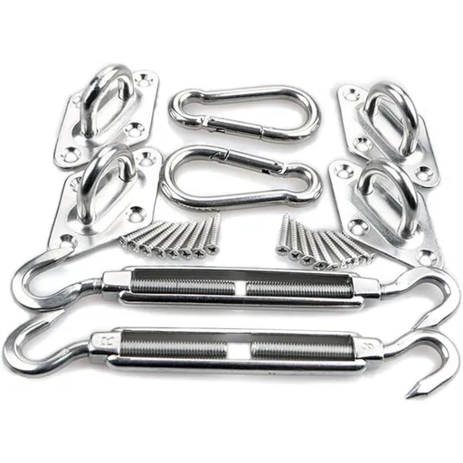 Triangular, Square and Rectangle Shade Sail Fixing Kit 304 Stainless Steel Shade Cloth Fixing Accessories Kit, Solar Shade Sail Mounting Kit, 8mm