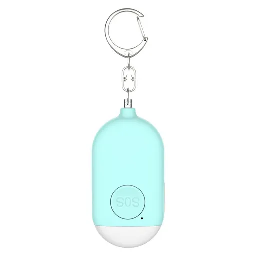 Blue Rechargeable Personal Alarm Keychain, Self Defence Safety Alarm with LED Flashlight, Portable Emergency Security Siren for Women Kids Elderly