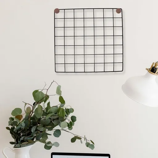 Metal Wall Grid Panel Durable Iron Wire Grid Photo Display Rack for Organized Storage