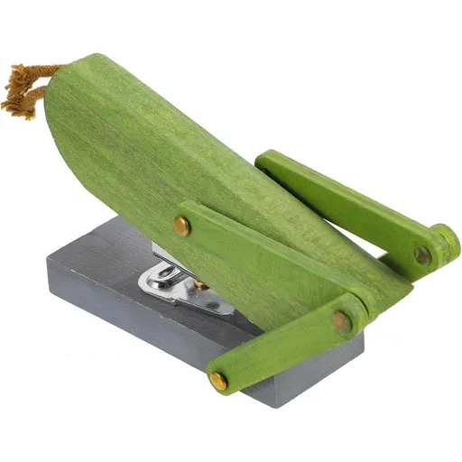 Wooden Desktop Stapler with Metal Build - Green, Compact, Portable Office Document Organizer