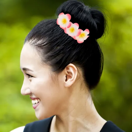 4pcs Decorative Hair Comb Plumeria Flower Hairpin Red Hair Accessory for Teen Girls Engagements