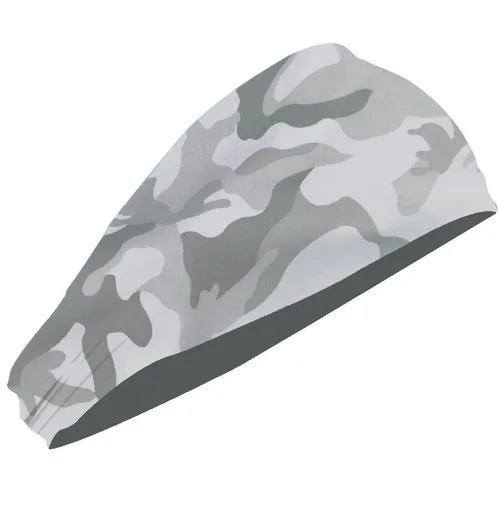 Camouflage Beige 5-Pack Wide Sports Headbands for Women - Non-Slip Yoga Headwraps with Sweat-Wicking Fabric (88% Nylon+12% Spandex)