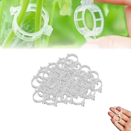 100PCS Fixion Tools Plant Clips, New Reusable PlantSupport Clip, Plastic Trellis Clip PlantSupport Clips for Climbing Plants, Tomato Grape Vine