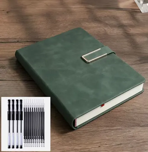 25-Piece Premium A5 Business Notebook Set | Soft PU Leather Journal with 4 Pens and 20 Ink Refills | Professional Writing Stationery Kit