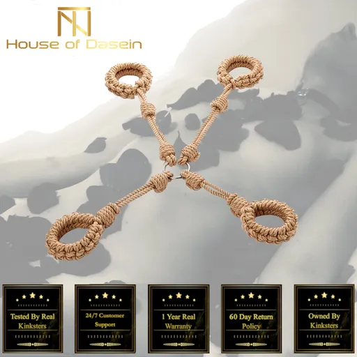 House Of Dasein Shibari Rope Hogtie Restraints Handcuffs Ankle Cuffs Bdsm Bondage Kit