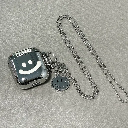 Laser Engraved Smiley + Matching Keychain + Necklace AirPods pro