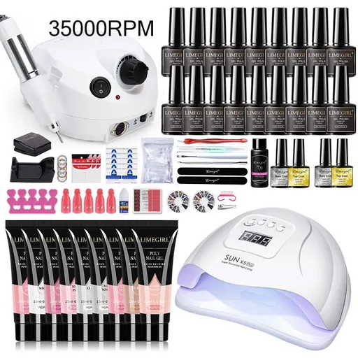 Nail Art Kit Gel Lamp Nail Grinder Nail Polishes Nail Art Tools Nail - Multi - Size H-ZH194-1