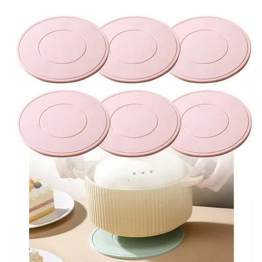 Food-Grade Silicone Heat-Resistant Trivet, 16cm Non-Slip Table Mat, Snowflake Hollow Hot Pot Coaster - Red