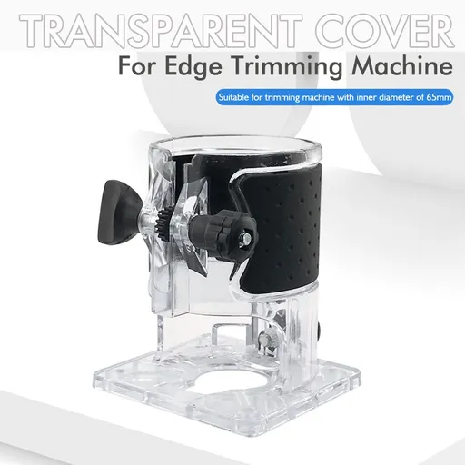 Transparent Router Base Protective Cover with Adjustable Knobs and Dust Port for Woodworking Trimming and Slotting, Compatible with Multiple Router Models, Clear PP Tool Accessory (Rubber-Coated, M4)