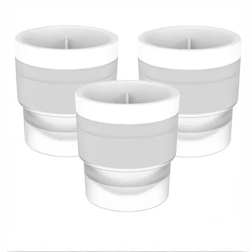Ice Ball Maker Mold - Set of 3, Round Ice Cube Mold, 2.4 Inch Sphere Ice Cubes for Whiskey, Cocktails, Bourbon (3, White)