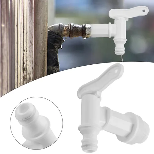 1 Piece 3, Bsp Water Tank Drain Tap For Motorhome Caravan Camper Van Rv Plastic Fresh Waste Water Valve Replacement, White, 10.2 cm
