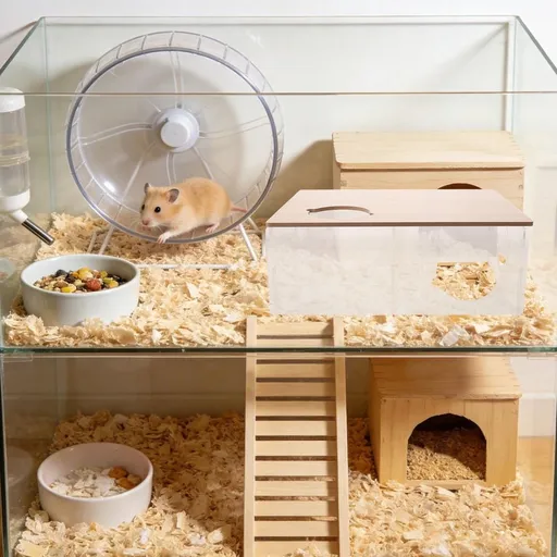 Acrylic 3 Chamber Hamster Hideaway with Transparent Design for Small Animal Exploration