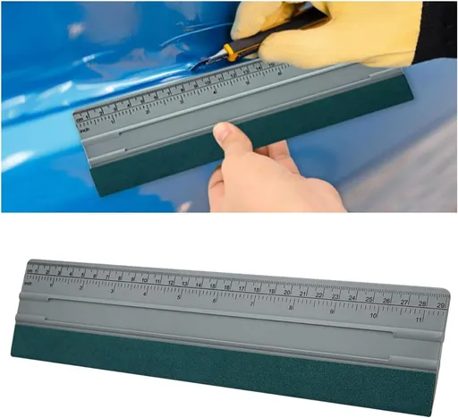 Vinyl Wrap Squeegee Tool with Ruler 15CM and Suede Felt Edge 12 Inch for Window Tint Car Vinyl Wrap Scraper Tool