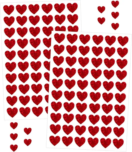 3000Pcs Heart Stickers - 1/2Inch Holographic Red Heart Stickers Tiny Mini Small Heart Shape Sticker Self Adhesive Happy Valentines Day Heart Love Sticker for Envelope Card Crafts Gift Wrapping