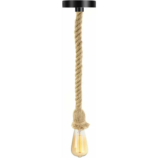 Vintage Hemp ROpe Chandelier E27 Vintage Ceiling Light Hemp ROpe Pr Bar ROpe Cafe Stairs Restaurant Studio - 100Cm (1