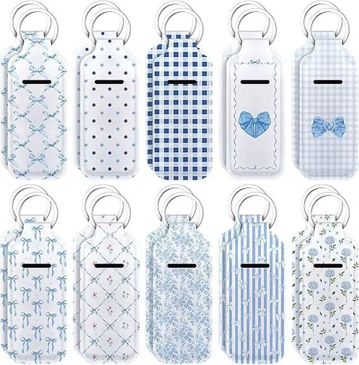 20 Pcs Bulk Coquette Bow Lipstick & Lip Balm Holder Keychain - Valentine's Day Birthday Party Favor