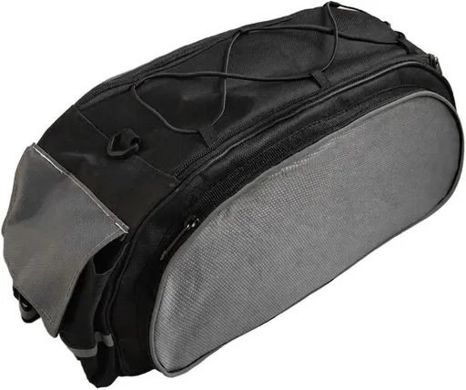 Bike Rack Bag, Waterproof Bicycle Trunk Bag with Rain Cover, Padded Oxford Fabric Rear Seat Storage Bag for Commuting, Travel, Cycling, Reflective, Black