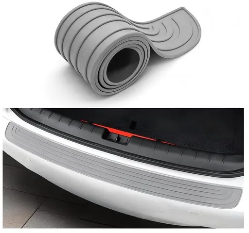 Gray Universal Car Bumper Protection Strip Scratch Resistant Anti Slip, 104 x 9 cm