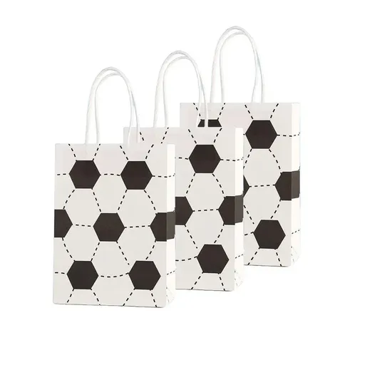 30PCS Fashion Ball Kraft Paper Gift Bag Festivals gift tote bag Party Favor Bag - Soccer-30pcs