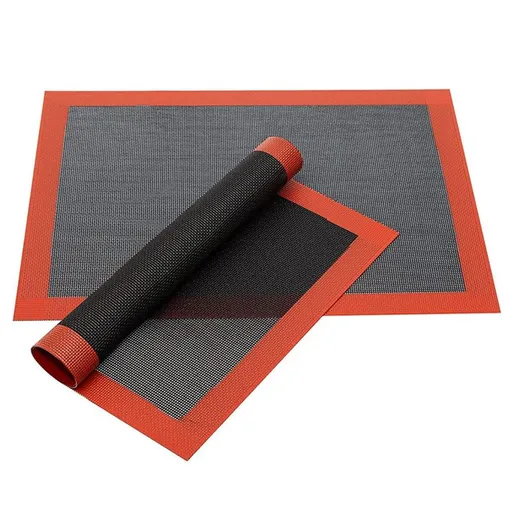2 Pcs Perforated Silicone Fiberglass Mat for Baking Pastry, Cookies, Bread, Pizza, Multifunctional with Even Heat Distribution