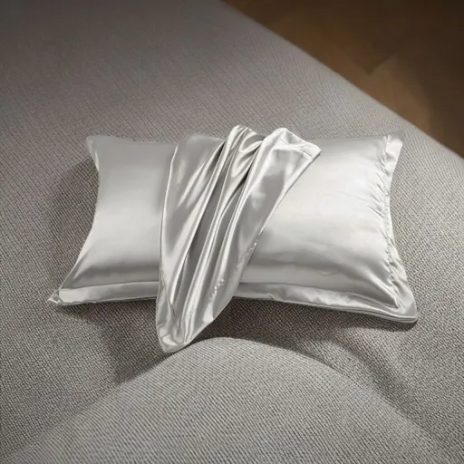 Pillowcase Polyester Satin Soft Anti Wrinkle [silky and anti-wrinkle] light gray Ordinary 48x74cm [pack of two]